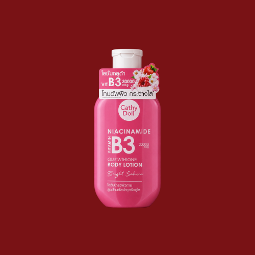 CATHY DOLL NIACINAMIDE VITAMIN B3 GLUTATHIONE BODY LOTION BRIGHT SAKURA 450mL(15.21 fl.oz.) made in Thailand