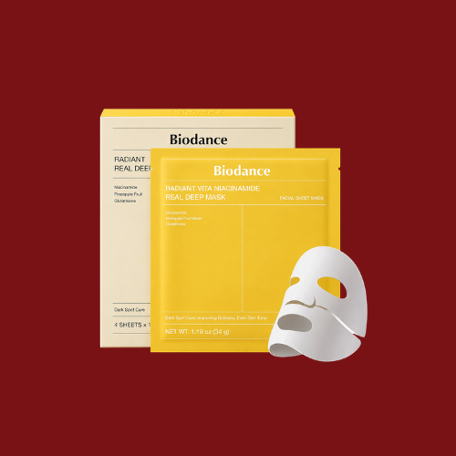 BIODANCE RADIANT VITA NIACINAMIDE REAL DEEP MASK ( dark spot care,improving dullness,even skin tone) net wt.1.19 oz (34g)